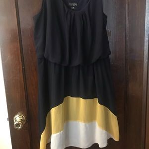 Navy, white and yellow summer dress